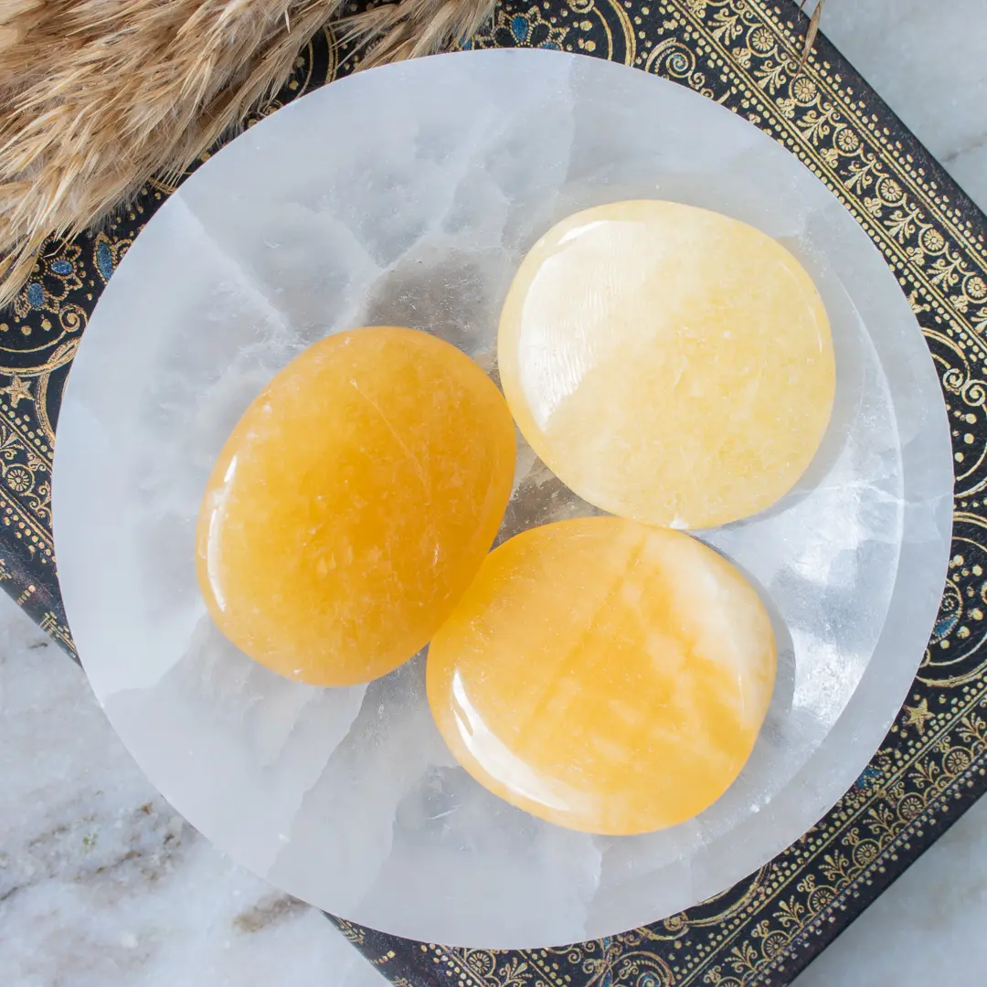 Orange Kalcit handsten A+