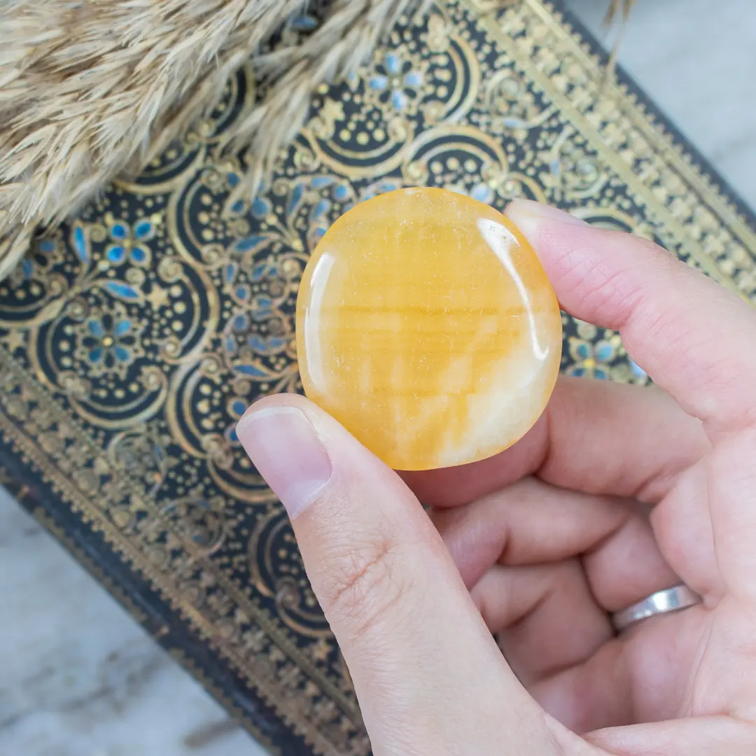 Orange Kalcit handsten A+ - Bild 2