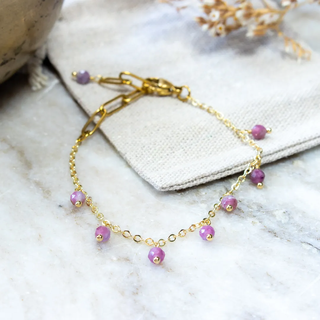 Rosa Turmalin armband (guldpläterad) - Bild 2