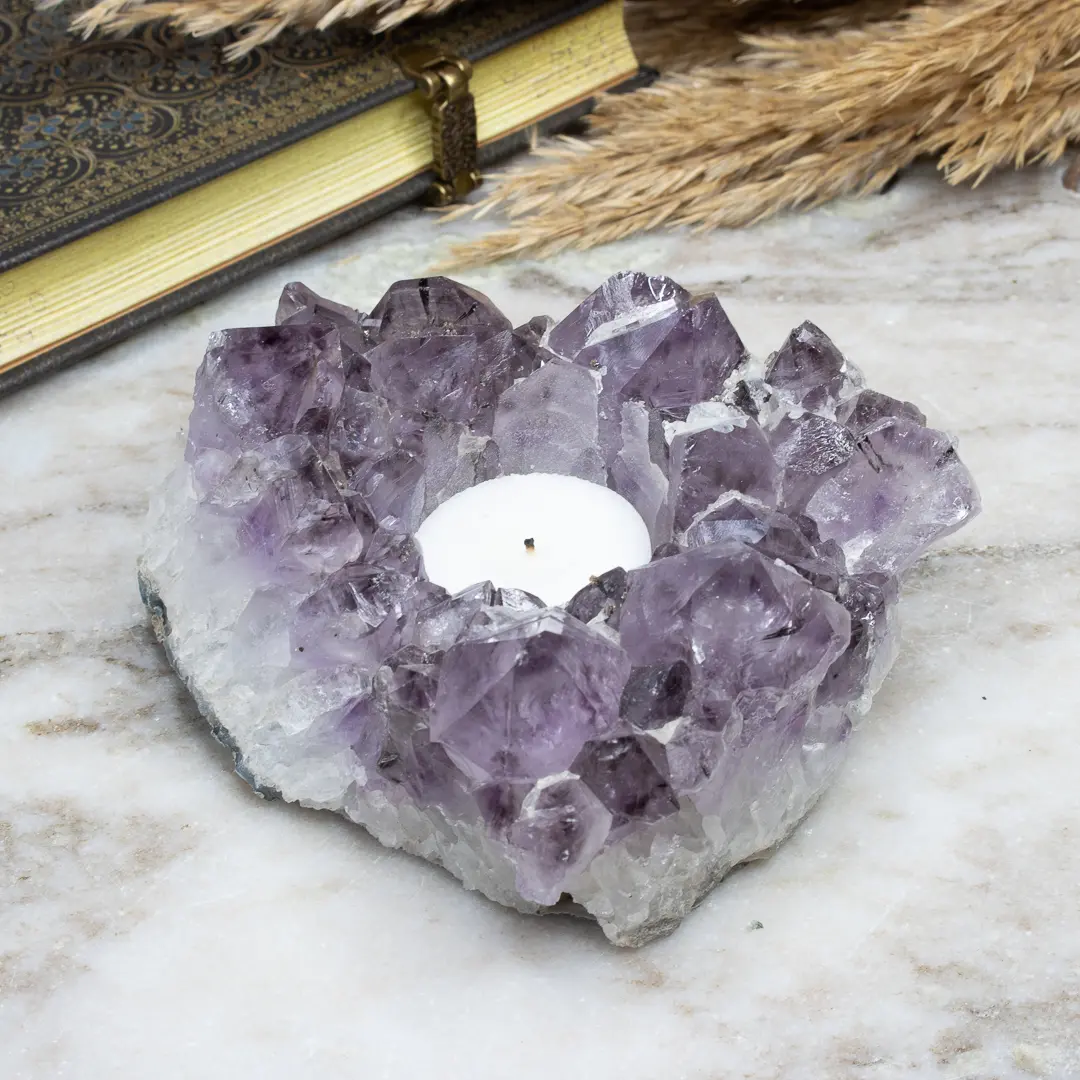 Ametistkluster ljuslykta A #7