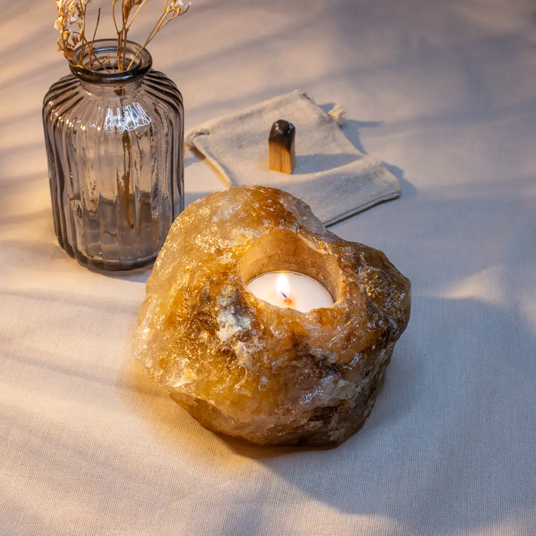 Golden healer (limonitkvarts) ljuslykta #2 - Image 2